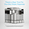Seven Brio water dispensers, including the Brio Water Cooler Base – 730 Series Bottled & Bottleless Water Cooler, are arranged side by side to showcase their compatibility with any Brio Water Cooler Base or stand. Blue text above reads: There's a Riser That Fits Your Brio Water Dispenser.