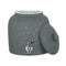 The GEO Porcelain Ceramic Crock Water Dispenser in dark gray speckled features a round body, silver spigot, and matching removable lid. The BPA-free dispenser is showcased empty against a white background.