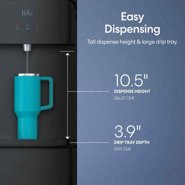 Brio 425 Tri-Temperature Black Bottom Load Water Cooler