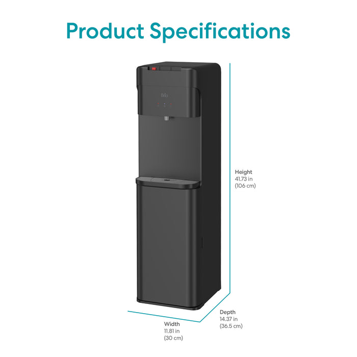 Brio 425 Tri-Temperature Black Bottom Load Water Cooler