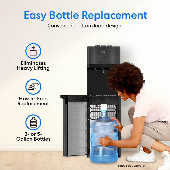 Brio 500 Series Self-Cleaning Black Stainless Bottom Load Water Cooler