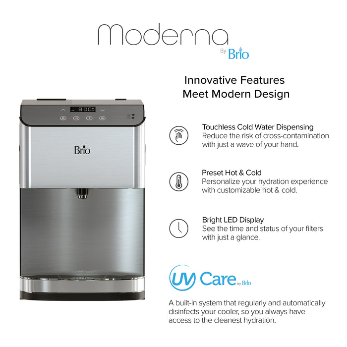 Brio Moderna Touchless 3-Stage Bottleless Countertop Water Cooler