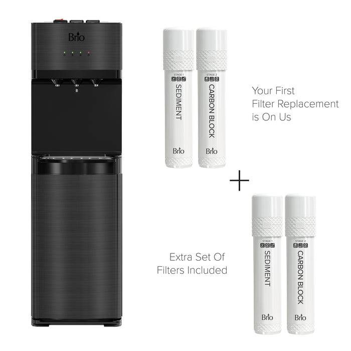 Brio 500 Series 2-Stage Black Stainless Bottleless Water Cooler