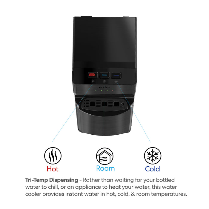 Brio 500 Series 2-Stage Black Stainless Bottleless Water Cooler