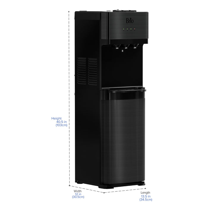 Brio 500 Series 2-Stage Black Stainless Bottleless Water Cooler