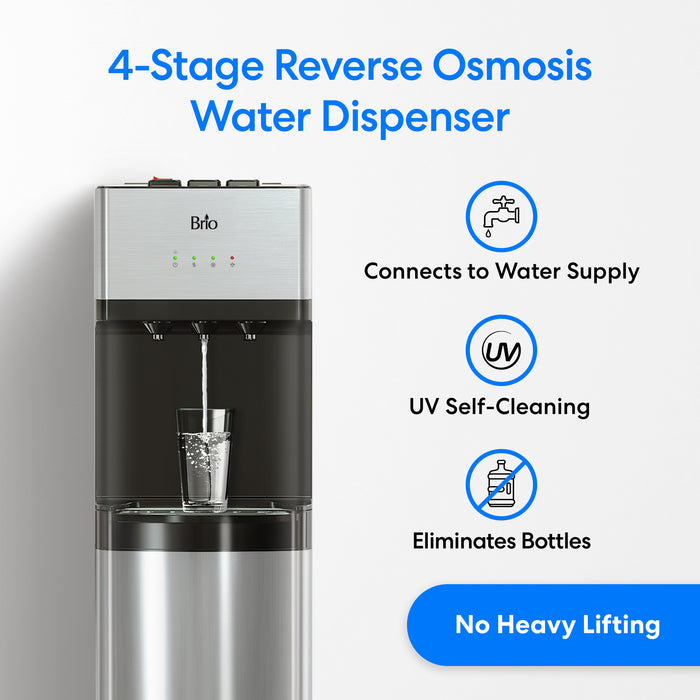 Brio 500 Series 4-Stage Reverse Osmosis Stainless Bottleless Water Cooler