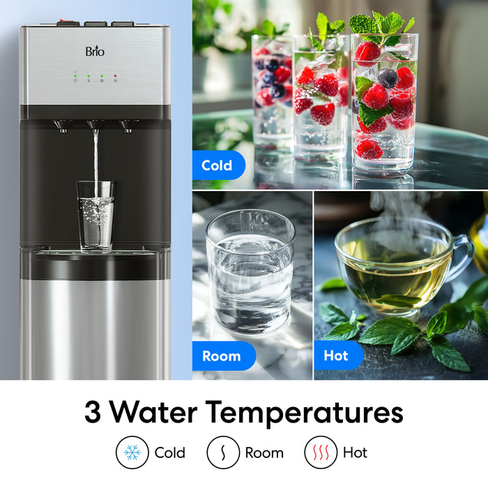 Brio 500 Series 4-Stage Reverse Osmosis Stainless Bottleless Water Cooler