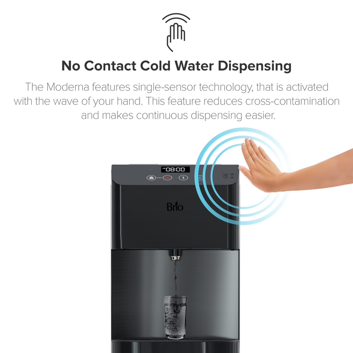 Brio Moderna Touchless 3-Stage Black Stainless Countertop Water Cooler