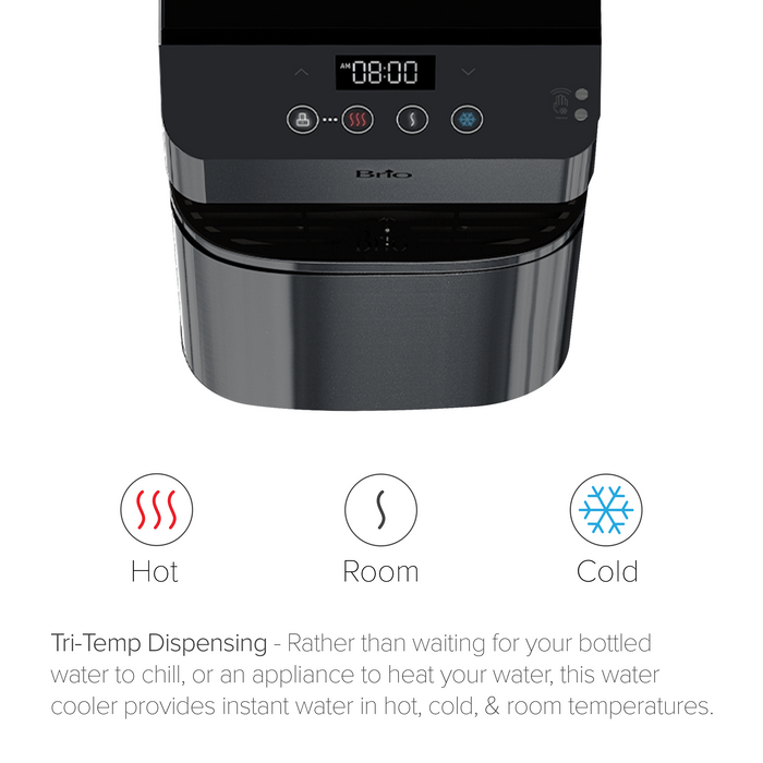 Brio Moderna Touchless 3-Stage Black Stainless Countertop Water Cooler