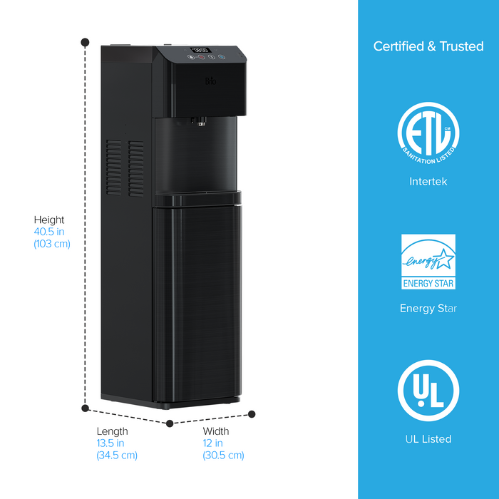 Brio Moderna Touchless 3-Stage Black Stainless Countertop Water Cooler