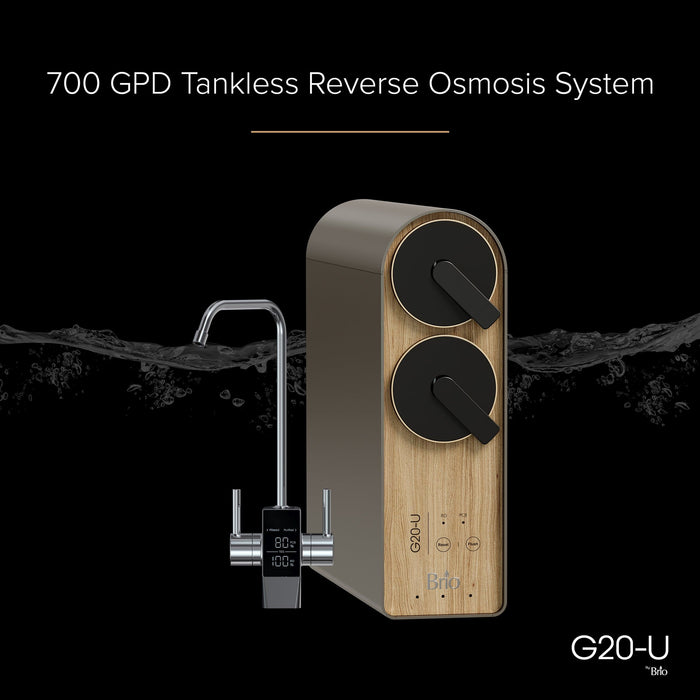 Brio Reverse Osmosis Water Filtration System 700 GPD Tank-Less Under Sink Faucet Mount