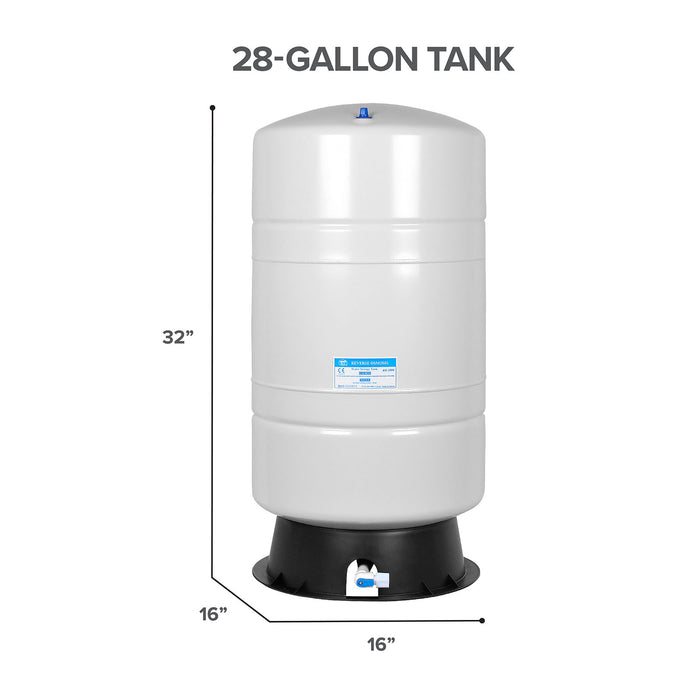 Brio White 28 GAL. Metal Tank for RO Water Filter Systems