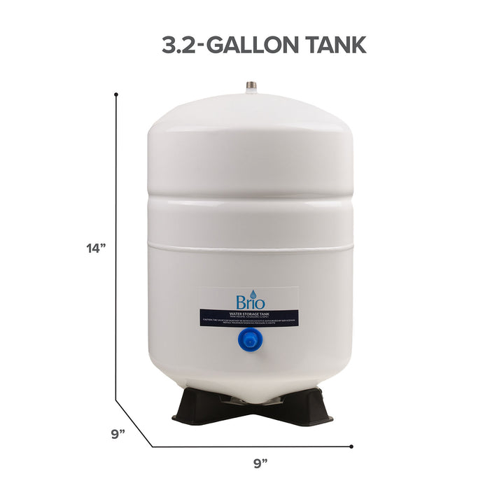 Brio White 3.2 GAL. Metal Tank for RO Water Filter Systems