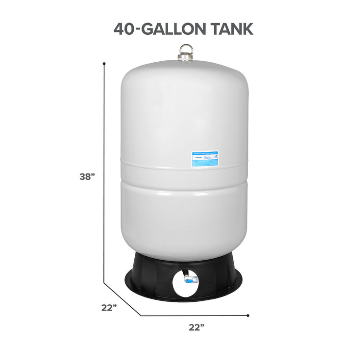 Brio White 40 GAL. Metal Tank for RO Water Filter Systems