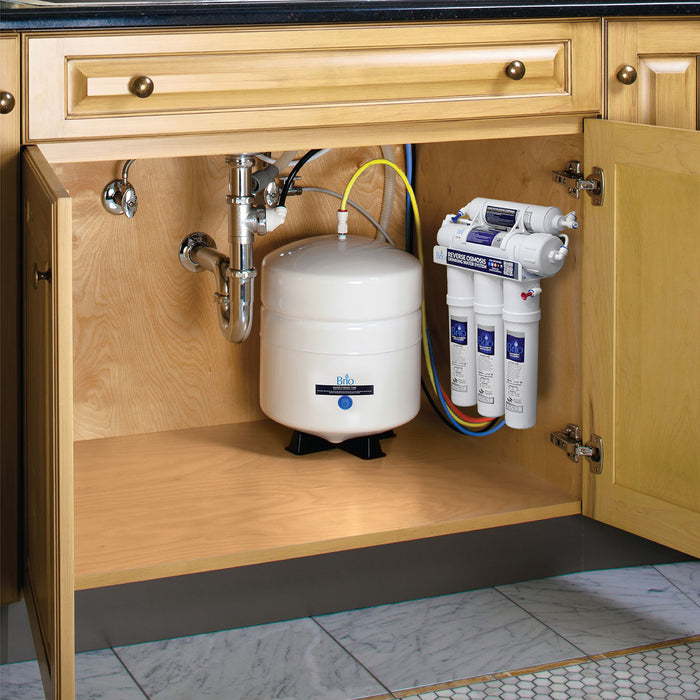 Brio White 4 GAL. Metal Tank for RO Water Filter Systems