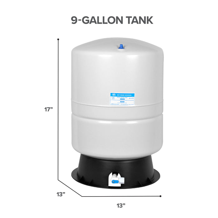Brio White 9 GAL. Metal Tank for RO Water Filter Systems