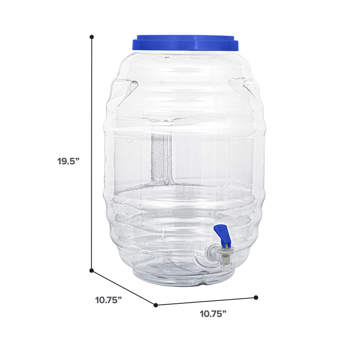 5 Gallon BPA Free Reusable Plastic Beverage Jar with Handle & Cap