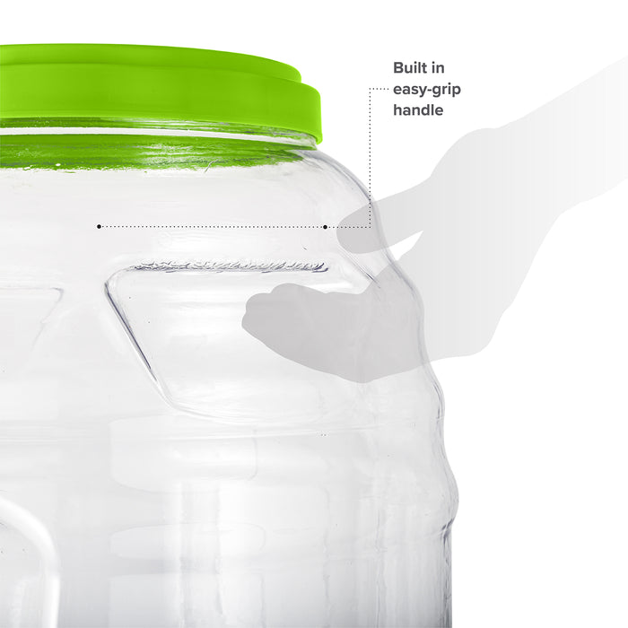 5 Gallon BPA Free Reusable Plastic Beverage Jar with Handle & Cap