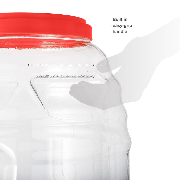 5 Gallon BPA Free Reusable Plastic Beverage Jar with Handle & Cap