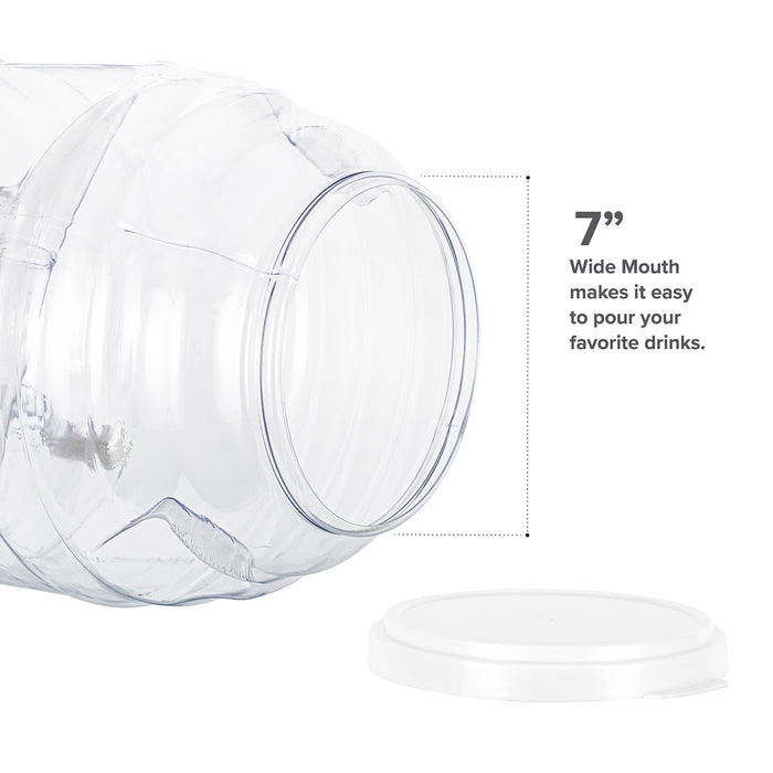 5 Gallon BPA Free Reusable Plastic Beverage Jar with Handle & Cap