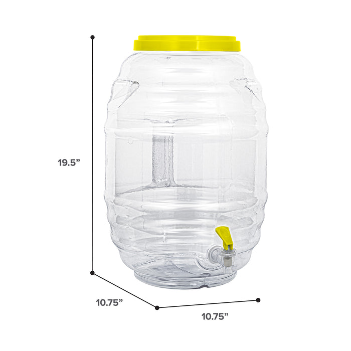 5 Gallon BPA Free Reusable Plastic Beverage Jar with Handle & Cap