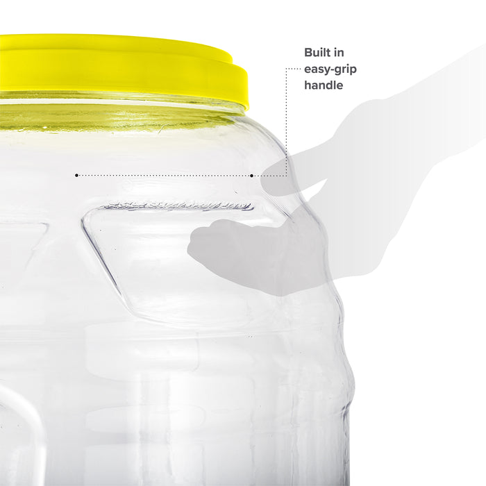 5 Gallon BPA Free Reusable Plastic Beverage Jar with Handle & Cap