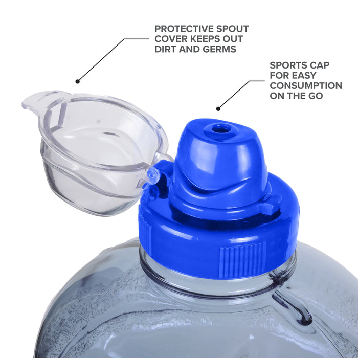 1/2 Gallon BPA Free Water Bottle, Plastic Bottle, Sports Bottle, with Sports Cap, GEO