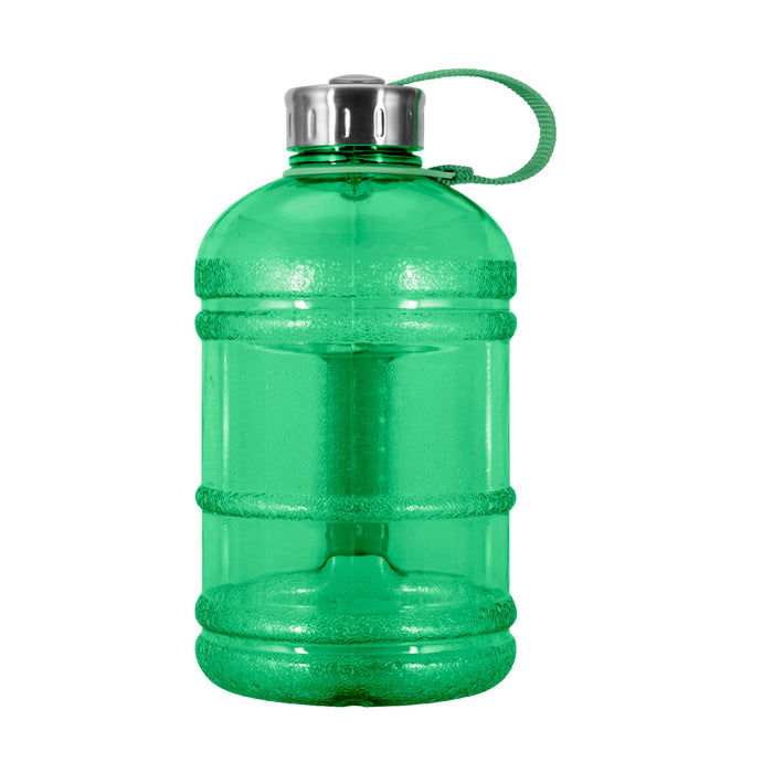 1/2 Gallon BPA Free Water Bottle, Plastic Bottle, Sports Bottle, with Stainless Steel Cap, GEO