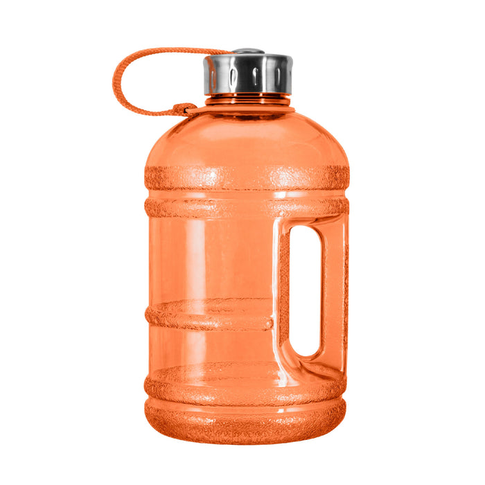 1/2 Gallon BPA Free Water Bottle, Plastic Bottle, Sports Bottle, with Stainless Steel Cap, GEO