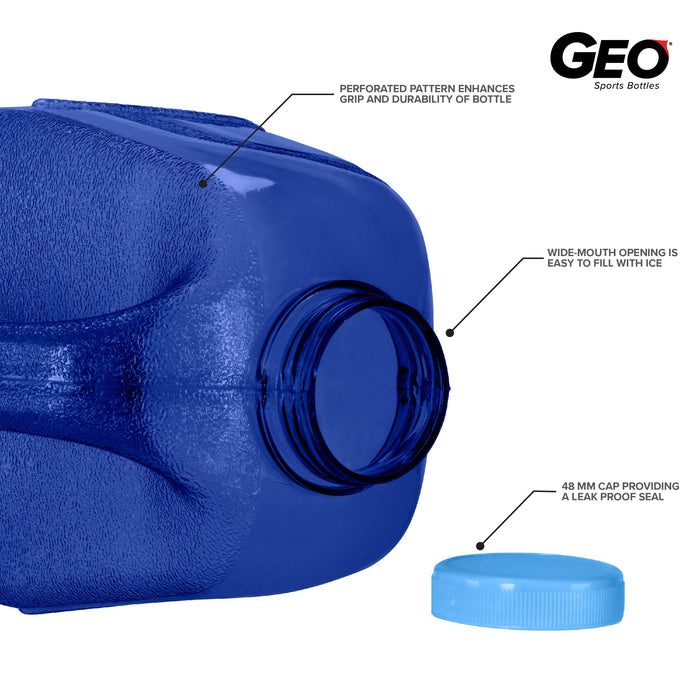 BPA Free 1 Gallon Juice Bottle, Water Bottle, Plastic Bottle, with Screw Cap, GEO