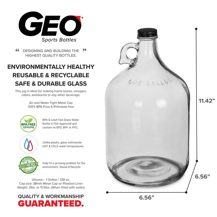 Glass Bottle, Carboy Bottle, with Screw Cap, GEO