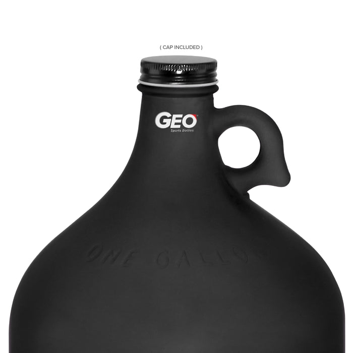 1 Gallon Frosted Glass Bottle, Water Bottle, with Screw Cap, GEO