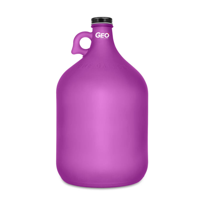 1 Gallon Frosted Glass Bottle, Water Bottle, with Screw Cap, GEO