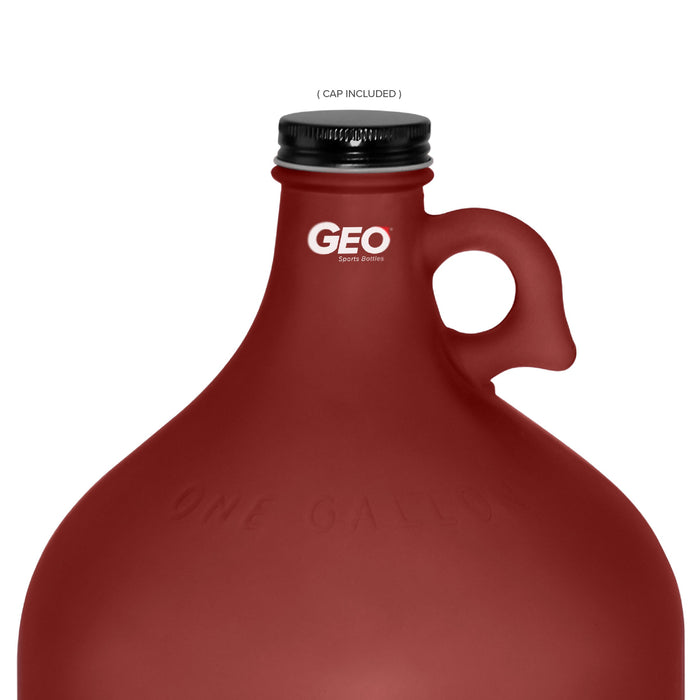 1 Gallon Frosted Glass Bottle, Water Bottle, with Screw Cap, GEO