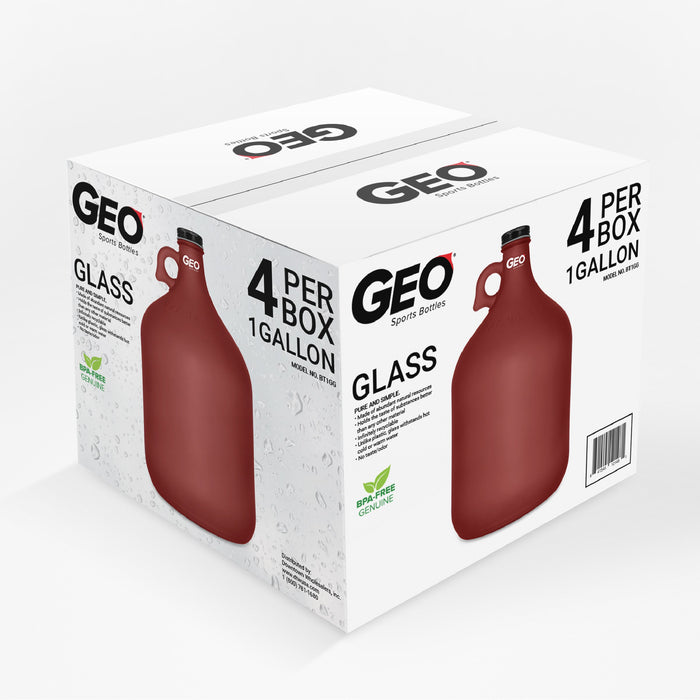 1 Gallon Frosted Glass Bottle, Water Bottle, with Screw Cap, GEO