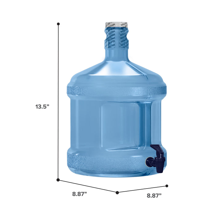 2 Gallon Polycarbonate Plastic Reusable Water Bottle with Screw Cap and Valve