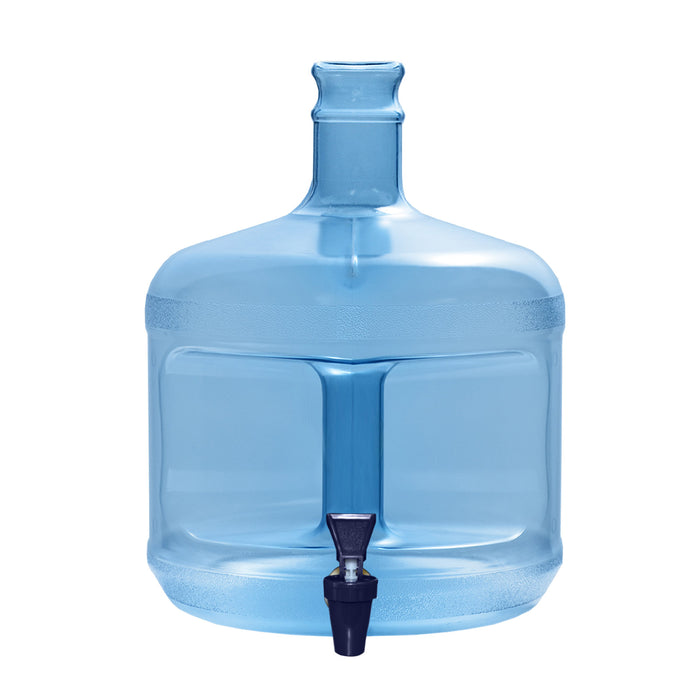3 Gallon Polycarbonate Plastic Reusable Water Bottle with Crown Cap and Valve