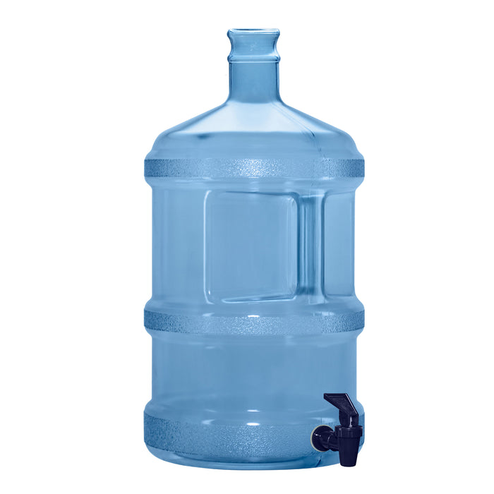 3 Gallon BPA Free Reusable Plastic Water Bottle Tall Crown Neck with Valve