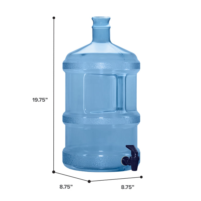 3 Gallon BPA Free Reusable Plastic Water Bottle Tall Crown Neck with Valve