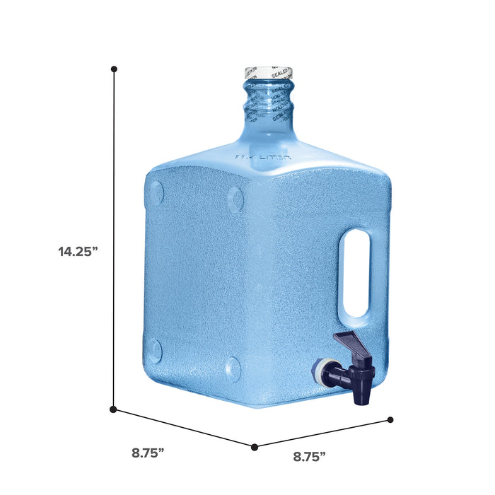 3 Gallon Square Polycarbonate Plastic Reusable Water Bottle with Screw Cap and Valve