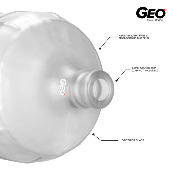 3 Gallon Frosted Glass Bottle, Water Bottle, GEO