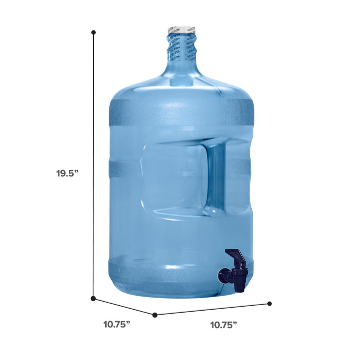 5 Gallon Polycarbonate Plastic Reusable Water Bottle with Screw Cap and Valve