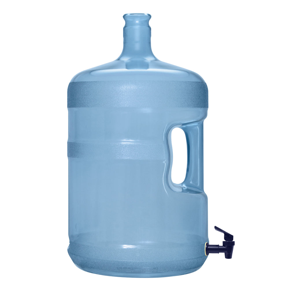 5 Gallon Polycarbonate Plastic Reusable Water Bottle with Crown Cap and Valve