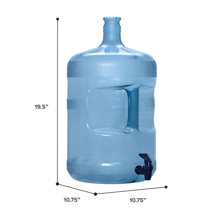 5 Gallon Polycarbonate Plastic Reusable Water Bottle with Crown Cap and Valve