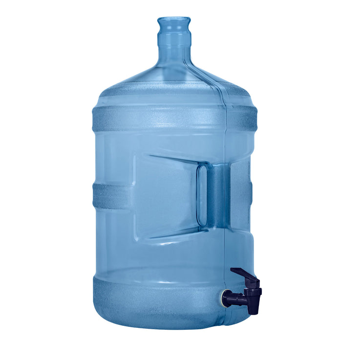 5 Gallon Polycarbonate Plastic Reusable Water Bottle with Crown Cap and Valve