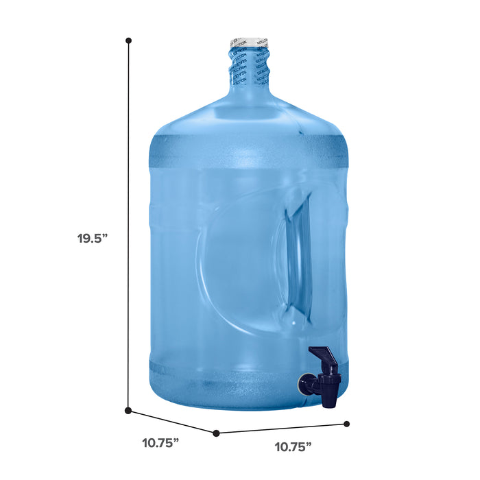 5 Gallon BPA Free Reusable Plastic Water Bottle with Crown Cap & Valve