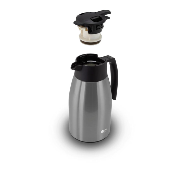 1.5 Liter Stainless Steel Coffee Carafe Pitcher, Coffee Dispenser, with 90 mm Screw Cap, GEO