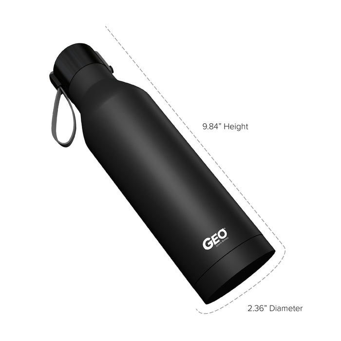 17 ounce Stainless Steel Water Bottle, Powder Sports Bottle, with 47 mm Steel Cap, GEO