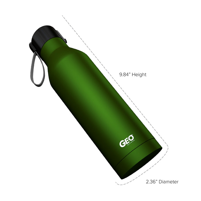 17 ounce Stainless Steel Water Bottle, Powder Sports Bottle, with 47 mm Steel Cap, GEO