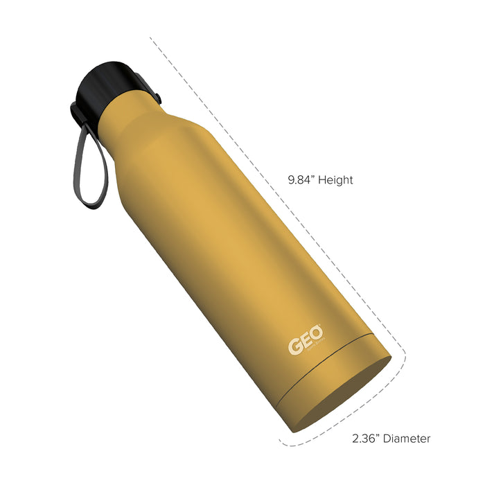 17 ounce Stainless Steel Water Bottle, Powder Sports Bottle, with 47 mm Steel Cap, GEO